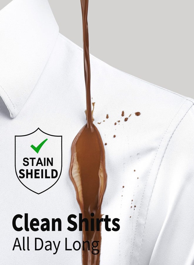 DEMEANOR Slim Fit White Dress Shirt for Men White Button Up Long Sleeve Shirt Wrinkle Free Stretch Fitted Wedding Shirts Formal - Image 2